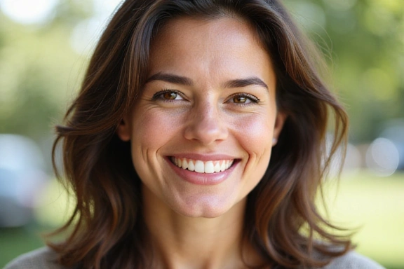 Mujer sonriente y saludable